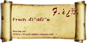 Frech Ádám névjegykártya