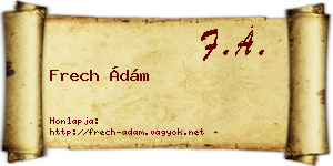 Frech Ádám névjegykártya